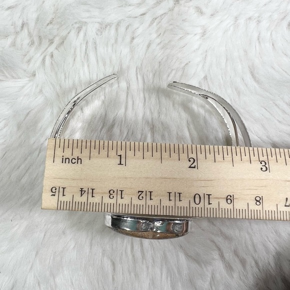 Picture Jasper 925 Heart Bangle Bracelet - Picture 3 of 5